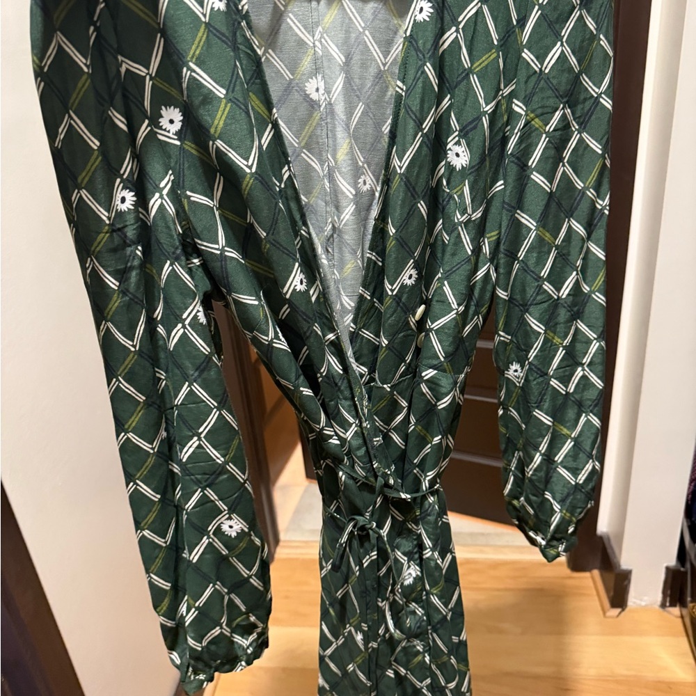 Rouje Gabin Dark Green Patterned Dress